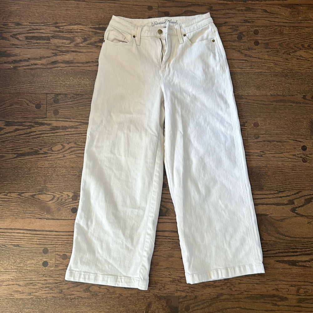 High rise wide leg crop jeans